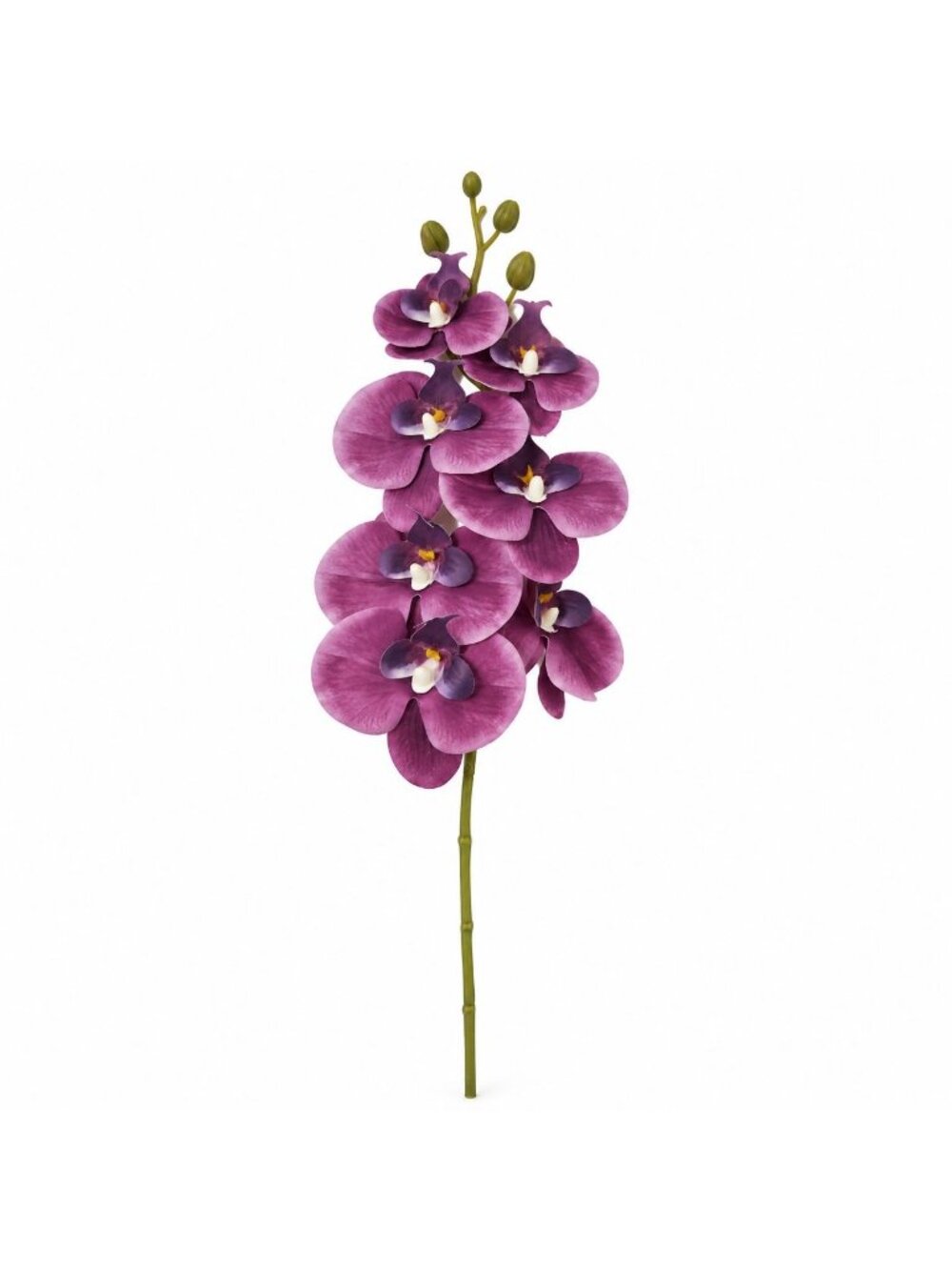 Real Touch Purple Orchid Stem 30 Inch Faux Flower 7 Blooms Plum Violet Wedding E